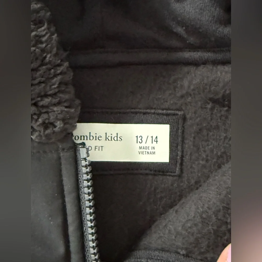 abercrombie kids sherpa half zip fleece hoodie, NWOT